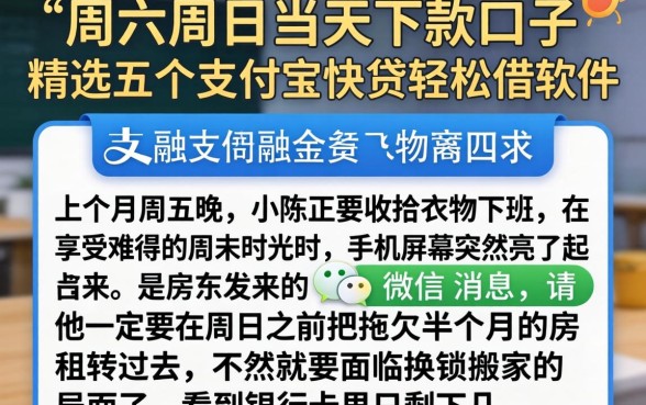 周六周日当天下款的口子，精选五个支付宝快贷轻松借软件