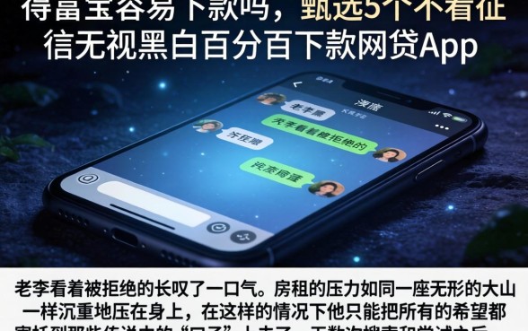 得富宝容易下款吗，甄选5个不看征信无视黑白百分百下款网贷app