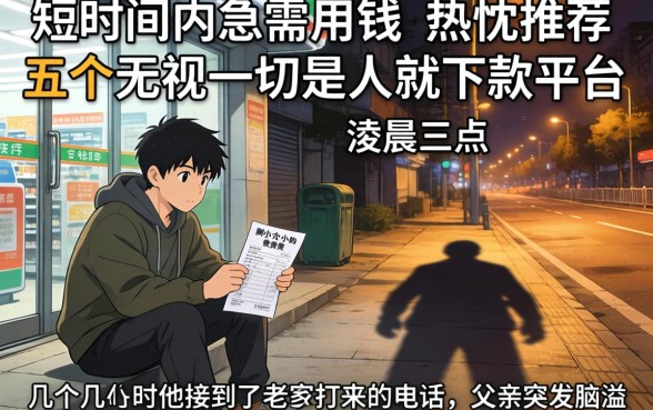 短时间内急需用钱，热忱推荐五个无视一切是人就下款平台