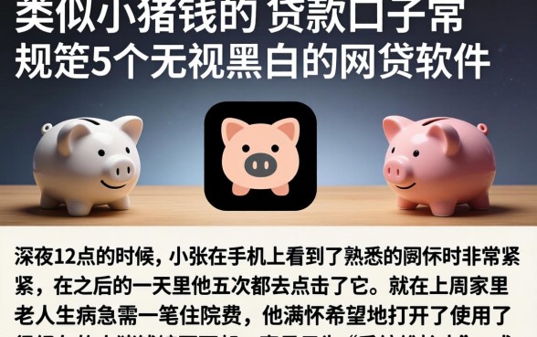 类似小猪钱罐的贷款口子，规整5个无视黑白的网贷软件