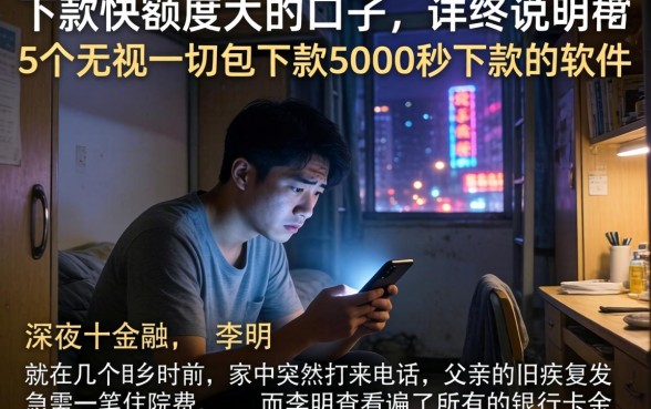 下款快额度大的口子，详尽说明5个无视一切包下款5000秒下款的软件