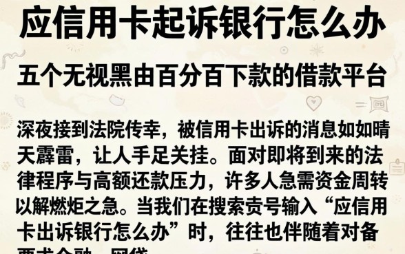 应信用卡起诉银行怎么办,罗列五个无视黑白百分百下款的借款平台