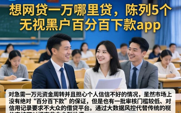 想网贷一万哪里贷，陈列5个无视黑户百分百下款app