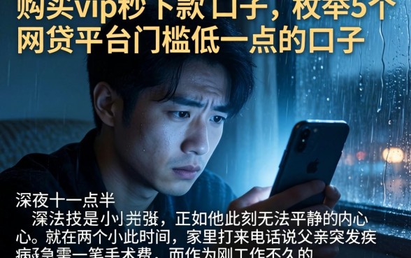 购买vip秒下款的口子，枚举5个网贷平台门槛低一点的口子