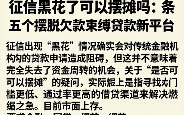 征信黑花了可以摆摊吗，条列五个摆脱欠款束缚贷款新平台
