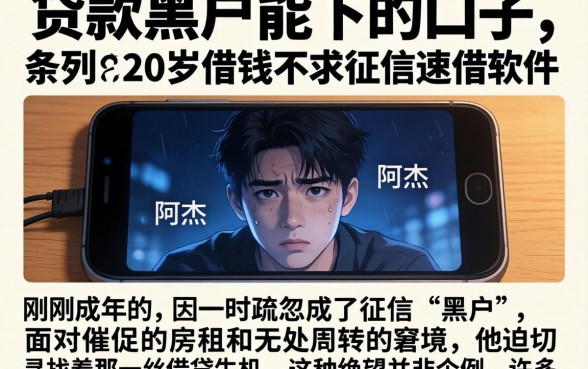 贷款黑户能下的口子，条列五个20岁借钱不求征信速借软件