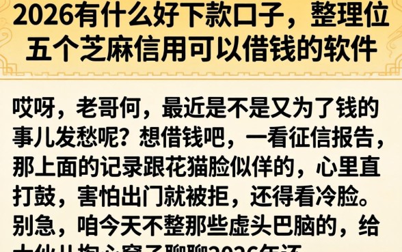 2026有什么好下款的口子，整理五个芝麻信用可以借钱的软件