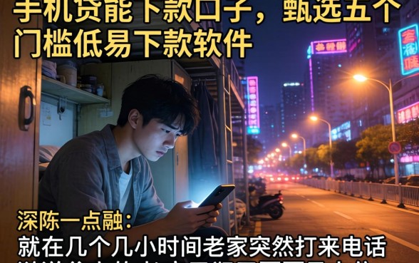 手机贷能下款的口子，甄选五个门槛低易下款软件