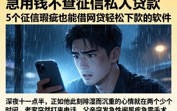 急用钱不查征信私人贷款，详尽说明5个征信瑕疵也能借网贷轻松下款的软件