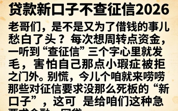 贷款新口子不查征信2026，详细阐述5个利息低的网贷软件