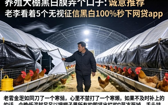养殖大棚黑白膜弄个口子，诚意推荐5个无视征信黑白100%秒下网贷app