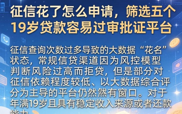 征信花了怎么申请，筛选五个19岁贷款容易过审批的平台