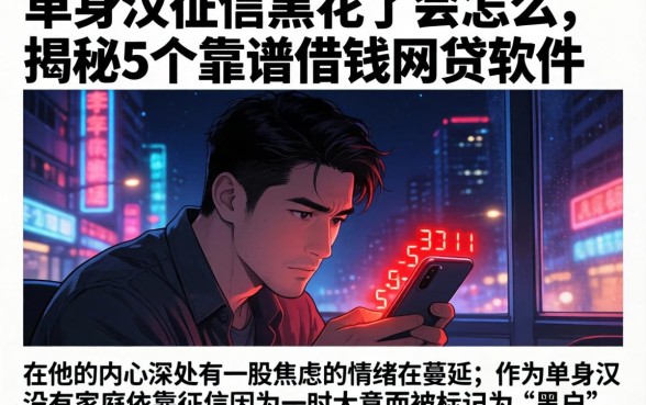 单身汉征信黑花了会怎么，揭秘5个靠谱借钱网贷软件