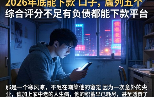 2026年底能下款的口子，胪列五个综合评分不足有负债都能下款平台