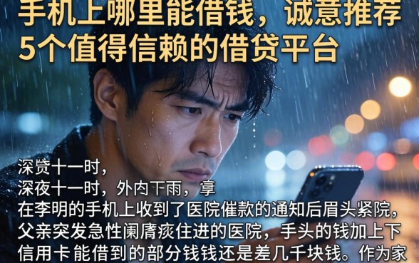 手机上哪里能借钱，诚意推荐5个值得信赖的借贷平台