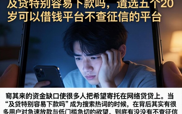 及贷特别容易下款吗，遴选五个20岁可以借钱平台不查征信的平台