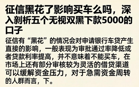 征信黑花了影响买车么吗，深入剖析五个无视双黑下款5000的口子
