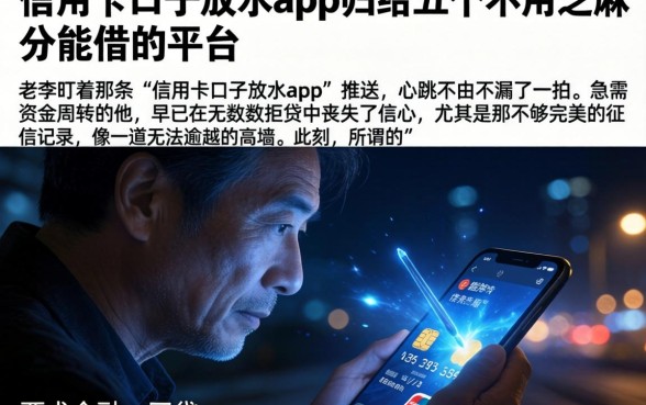 信用卡口子放水app，归纳五个不用芝麻分能借的平台