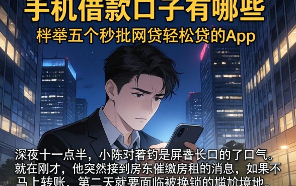 手机借款口子有哪些，枚举五个秒批网贷轻松贷的app