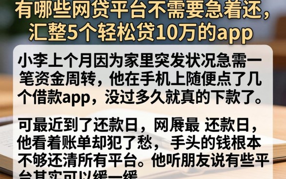 有哪些网贷平台不需要急着还，汇整5个轻松贷10万的app
