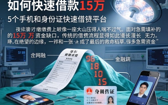 如何快速借款15万，详细阐述5个手机和身份证快速借钱平台