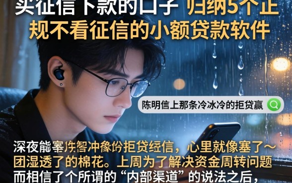 买征信下款的口子，归纳5个正规不看征信的小额贷款软件