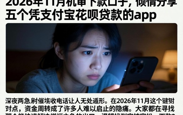 2026年11月机审下款的口子，倾情分享五个凭支付宝花呗贷款的app