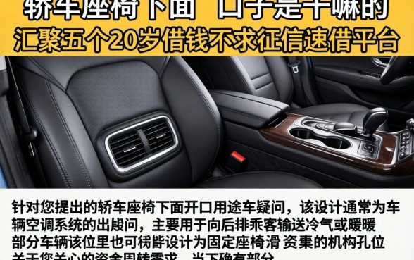 轿车座椅下面的口子是干嘛的，汇整五个20岁借钱不求征信速借平台
