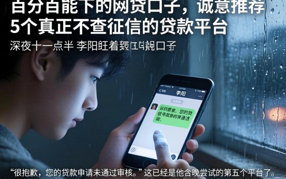 百分百能下的网贷口子，诚意推荐5个真正不查征信的贷款平台