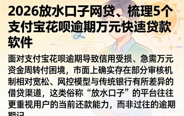 2026放水口子网贷，梳理5个支付宝花呗逾期万元快速贷款软件