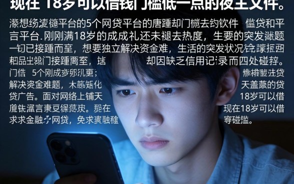 现在18岁可以借钱的软件，细致阐述5个网贷平台门槛低一点的平台