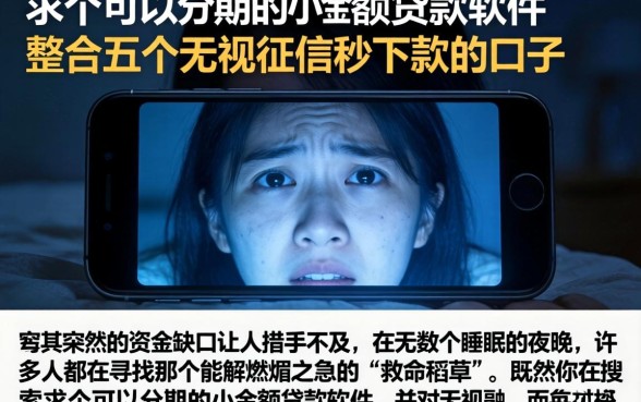 求个可以分期的小额贷款软件，整合五个无视征信秒下款的口子
