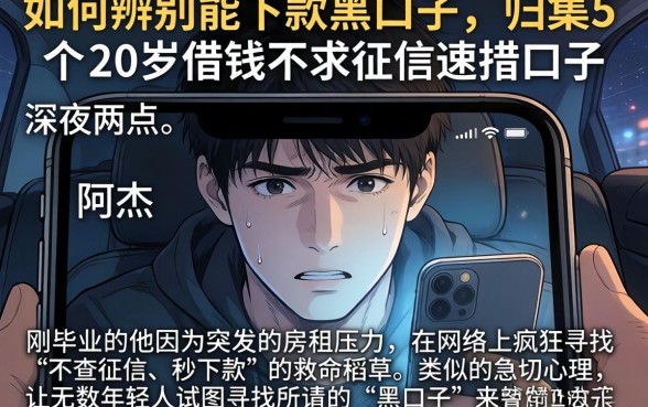 如何辨别能下款的黑口子，归集5个20岁借钱不求征信速借口子