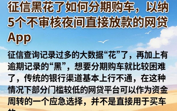 征信黑花了如何分期购车，归纳5个不审核夜间直接放款的网贷app