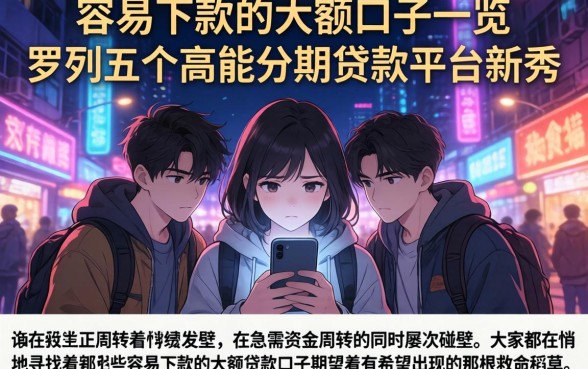 容易下款的大额口子一览，罗列五个高能分期贷款平台新秀