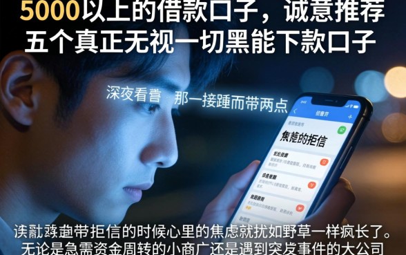 5000以上的借款口子，诚意推荐五个真正无视一切黑能下款口子