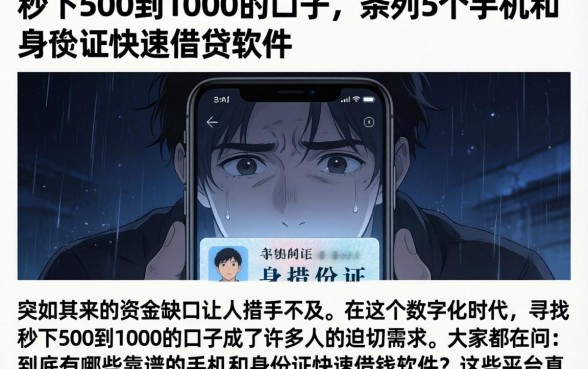 秒下500到1000的口子，条列5个手机和身份证快速借钱软件