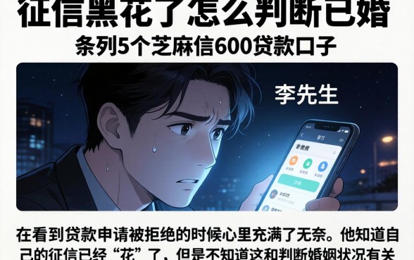 征信黑花了怎么判断已婚，条列5个芝麻信用600贷款口子