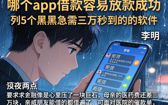 哪个app借款容易放款成功,胪列5个黑户急需三万秒到的的软件