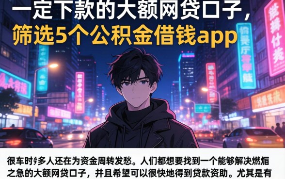 一定下款的大额网贷口子，筛选5个公积金借钱app