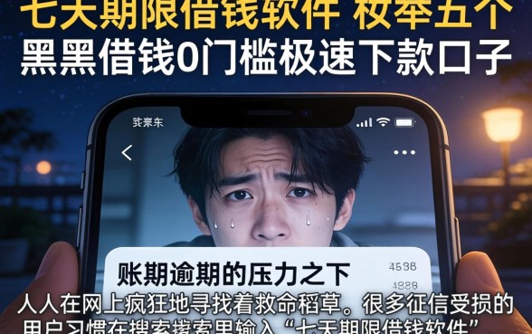 七天期限借钱软件，枚举五个黑户借钱0门槛极速下款口子