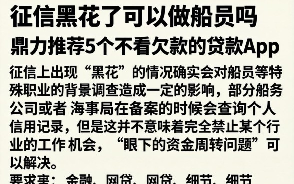征信黑花了可以做船员吗，鼎力推荐5个不看欠款的贷款app