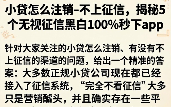 小贷怎么注销_不上征信,揭秘5个无视征信黑白100%秒下app