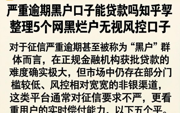 严重逾期黑户口子能贷款吗知乎，整理5个网黑烂户无视风控口子