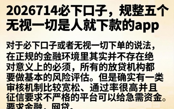 2026714必下口子，规整五个无视一切是人就下款的app