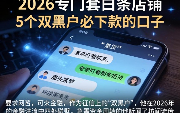 2026专门套白条的店铺，详细阐述5个双黑户必下款的口子