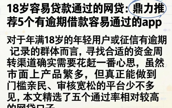 18岁容易贷款通过的网贷，鼎力推荐5个有逾期借款容易通过的app
