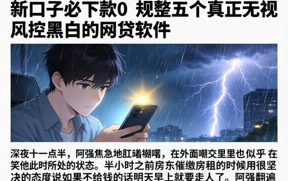 新口子必下款0，规整五个真正无视风控黑白的网贷软件