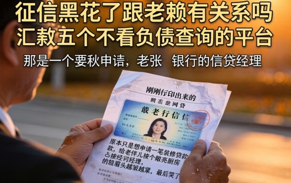 征信黑花了跟老赖有关系吗，汇整五个不看负债查询的平台