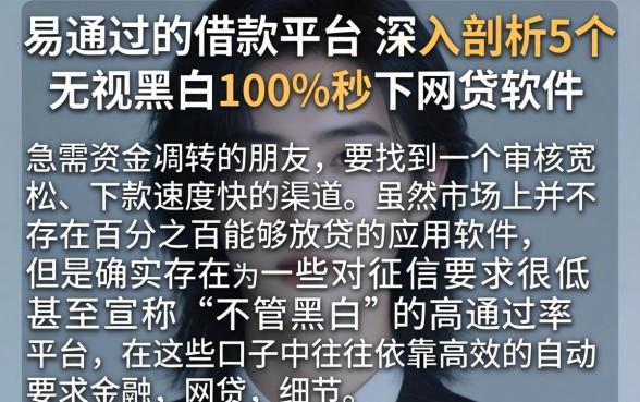 易通过的借款平台，深入剖析5个无视黑白100%秒下网贷软件